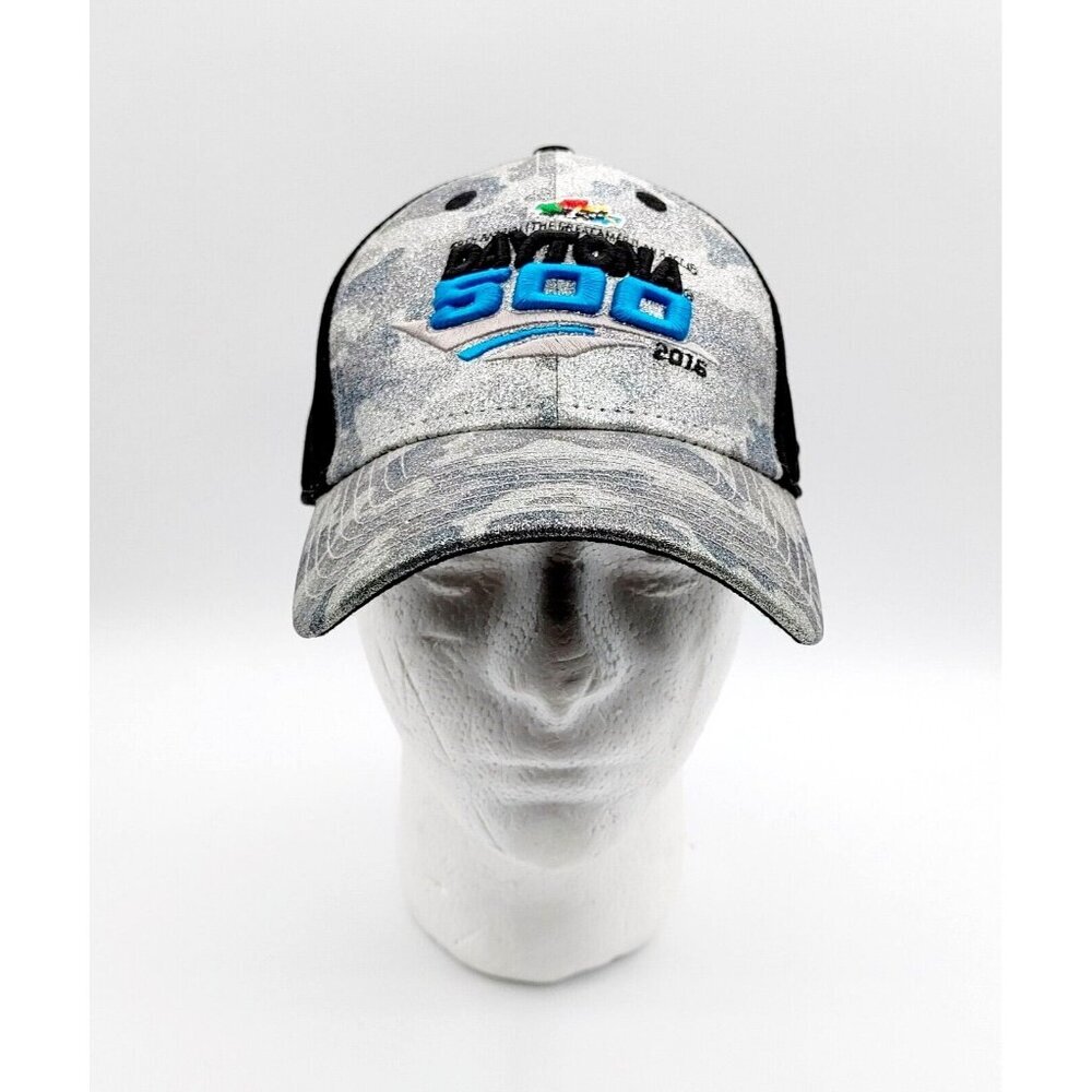 NASCAR Daytona 500 2/21/16 Silver Sparkle Camouflage Black Hat Cap Womens